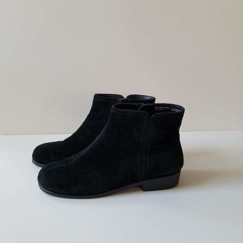 Areosole Black Nubuck Ankle Booties